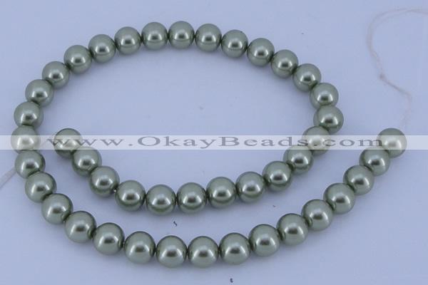 CGL208 5PCS 16 inches 16mm round dyed glass pearl beads wholesale