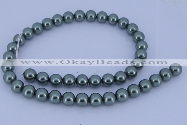 CGL213 10PCS 16 inches 6mm round dyed glass pearl beads wholesale