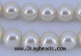 CGL22 10PCS 16 inches 4mm round dyed glass pearl beads wholesale