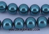 CGL244 10PCS 16 inches 8mm round dyed glass pearl beads wholesale