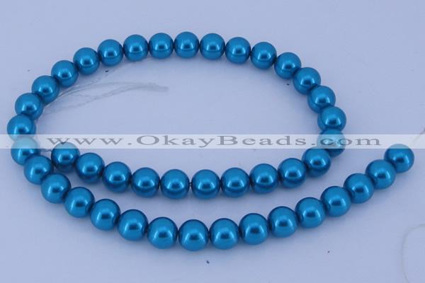 CGL253 10PCS 16 inches 6mm round dyed glass pearl beads wholesale