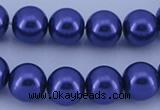 CGL264 10PCS 16 inches 8mm round dyed glass pearl beads wholesale