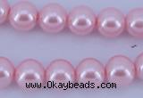 CGL302 10PCS 16 inches 4mm round dyed glass pearl beads wholesale