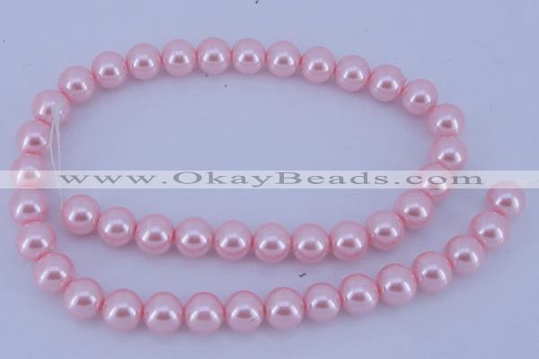 CGL308 5PCS 16 inches 16mm round dyed glass pearl beads wholesale