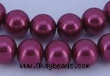 CGL312 10PCS 16 inches 4mm round dyed glass pearl beads wholesale