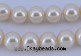 CGL32 10PCS 16 inches 4mm round dyed glass pearl beads wholesale