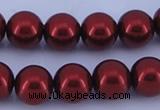 CGL322 10PCS 16 inches 4mm round dyed glass pearl beads wholesale