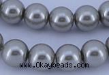 CGL372 10PCS 16 inches 4mm round dyed glass pearl beads wholesale