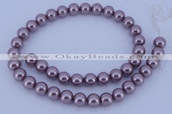 CGL386 5PCS 16 inches 12mm round dyed glass pearl beads wholesale