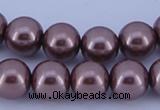 CGL394 10PCS 16 inches 8mm round dyed glass pearl beads wholesale