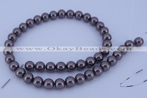 CGL403 10PCS 16 inches 6mm round dyed glass pearl beads wholesale