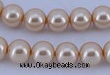 CGL42 10PCS 16 inches 4mm round dyed glass pearl beads wholesale