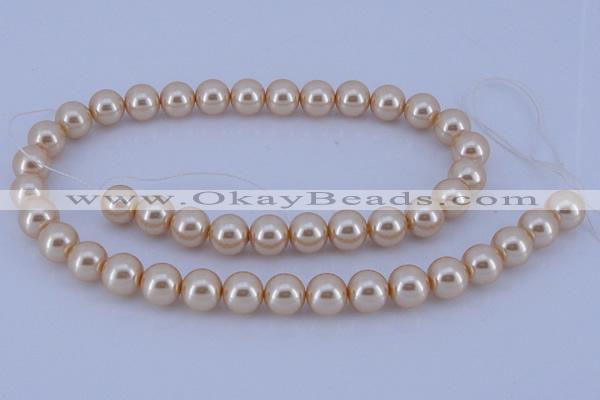 CGL46 5PCS 16 inches 12mm round dyed glass pearl beads wholesale