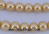 CGL52 10PCS 16 inches 4mm round dyed glass pearl beads wholesale