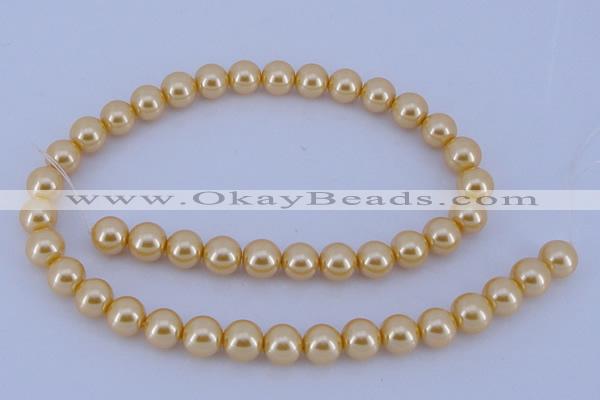 CGL58 5PCS 16 inches 16mm round dyed glass pearl beads wholesale