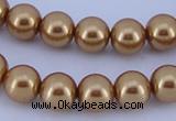 CGL67 5PCS 16 inches 14mm round dyed glass pearl beads wholesale