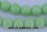 CGL818 10PCS 16 inches 4mm round heated glass pearl beads wholesale