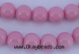 CGL836 10PCS 16 inches 4mm round heated glass pearl beads wholesale