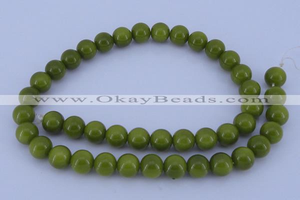 CGL874 10PCS 16 inches 8mm round heated glass pearl beads wholesale