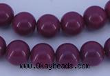 CGL878 10PCS 16 inches 4mm round heated glass pearl beads wholesale