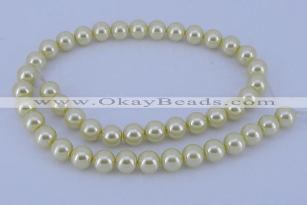 CGL88 5PCS 16 inches 16mm round dyed glass pearl beads wholesale