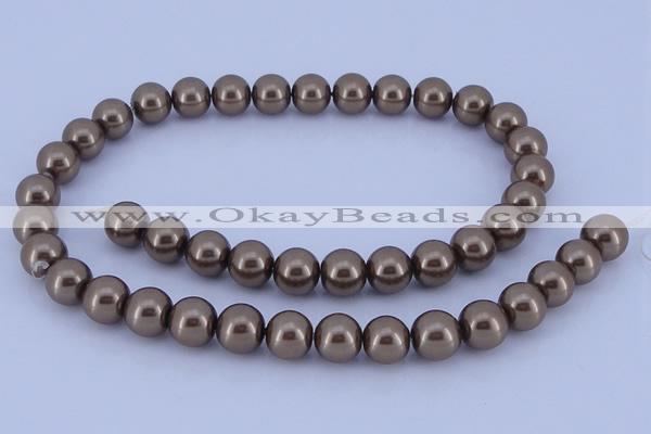 CGL92 10PCS 16 inches 4mm round dyed glass pearl beads wholesale