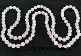 CGN1001 8mm round matte rose quartz 108 beads mala necklaces