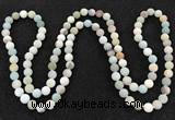 CGN1002 8mm round matte amazonite 108 beads mala necklaces