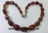 CGN125 22 inches 10*14mm - 20*30mm nuggets red agate necklaces