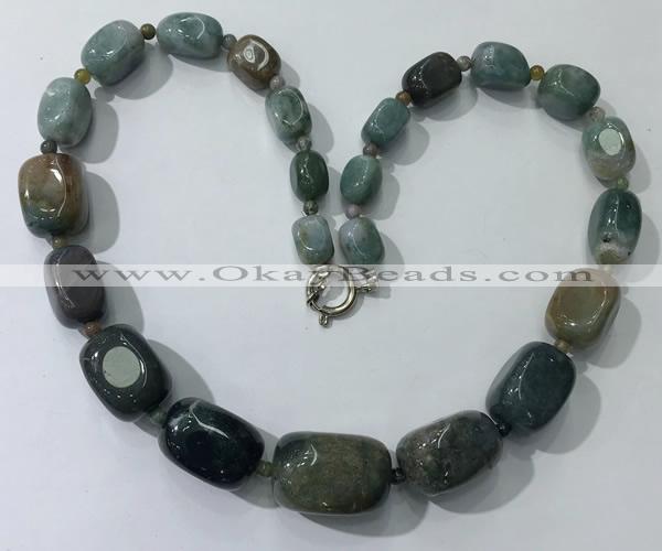 CGN126 22 inches 10*14mm - 20*30mm nuggets Indian agate necklaces