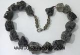 CGN143 19.5 inches 10*14mm - 20*30mm nuggets smoky quartz necklaces