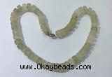 CGN174 20 inches 7*12mm - 9*12mm tyre matte lemon quartz necklaces