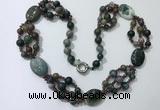 CGN296 24.5 inches chinese crystal & Indian agate beaded necklaces