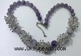 CGN351 19.5 inches chinese crystal & light amethyst beaded necklaces