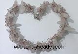 CGN400 19.5 inches chinese crystal & rose quartz chips beaded necklaces