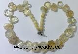 CGN430 20 inches freeform citrine gemstone beaded necklaces