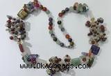 CGN452 25.5 inches chinese crystal & mixed gemstone beaded necklaces