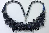 CGN465 22 inches chinese crystal & blue goldstone beaded necklaces