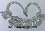 CGN500 21 inches chinese crystal & opal beaded necklaces