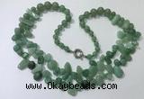 CGN543 27 inches fashion green aventurine beaded necklaces