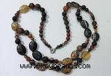 CGN549 23.5 inches striped agate gemstone beaded necklaces