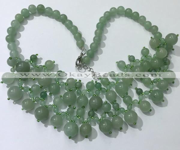 CGN560 19.5 inches stylish 4mm - 12mm green aventurine beaded necklaces