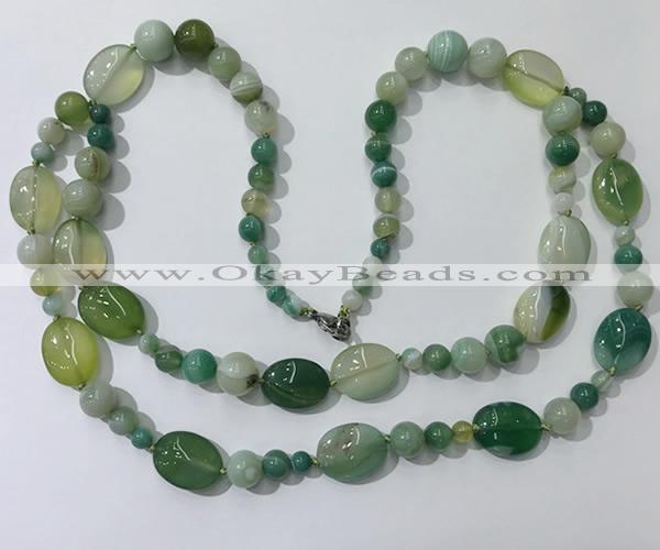 CGN587 23.5 inches striped agate gemstone beaded necklaces