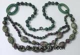 CGN604 23.5 inches imitation ruby zoisite gemstone beaded necklaces