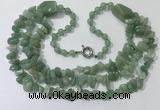 CGN674 22 inches stylish green aventurine beaded necklaces