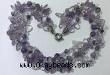 CGN710 22 inches fashion 3 rows amethyst beaded necklaces