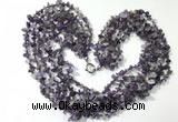 CGN721 19.5 inches stylish 6 rows amethyst chips necklaces