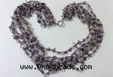 CGN724 19.5 inches stylish 6 rows amethyst & citrine chips necklaces