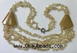 CGN780 23.5 inches stylish citrine gemstone chips necklaces