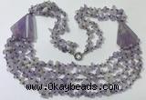 CGN781 23.5 inches stylish lavender amethyst chips necklaces